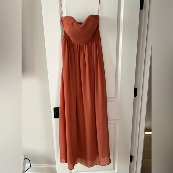 Birdy Grey Strapless Prom Maxi Bridesmaid Wedding Guest Dress August Terracotta - Picture 4 of 12